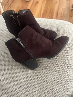 Style & Co. Brown Suede Ankle Booties